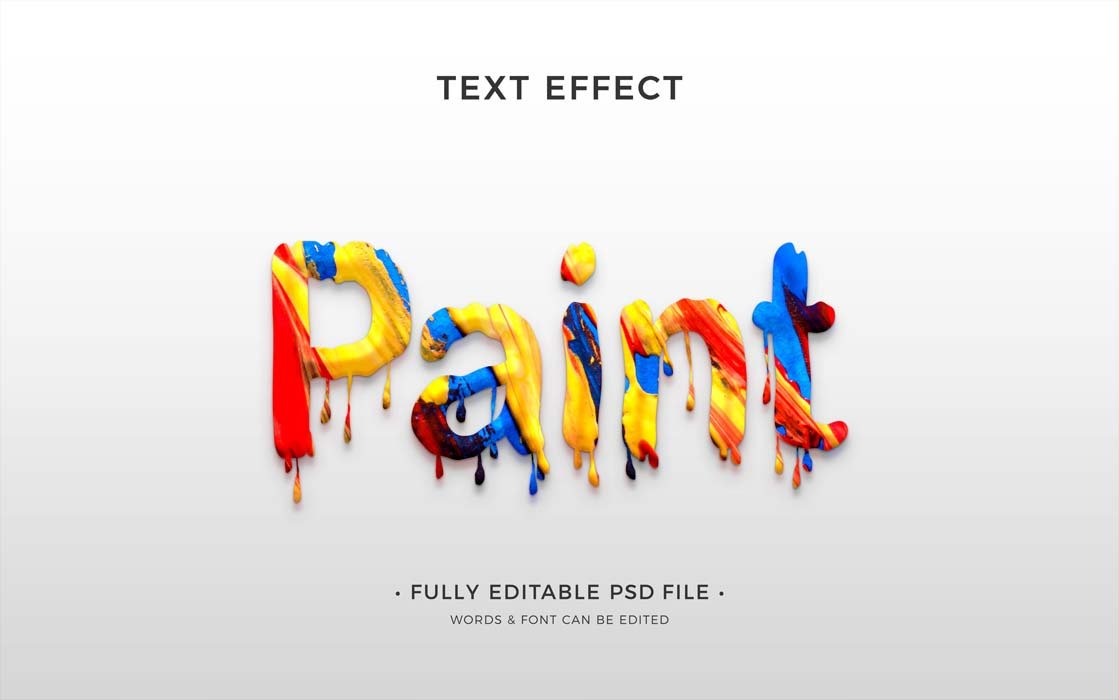 3D Paint Melt Text Effect Mockup Free Download
