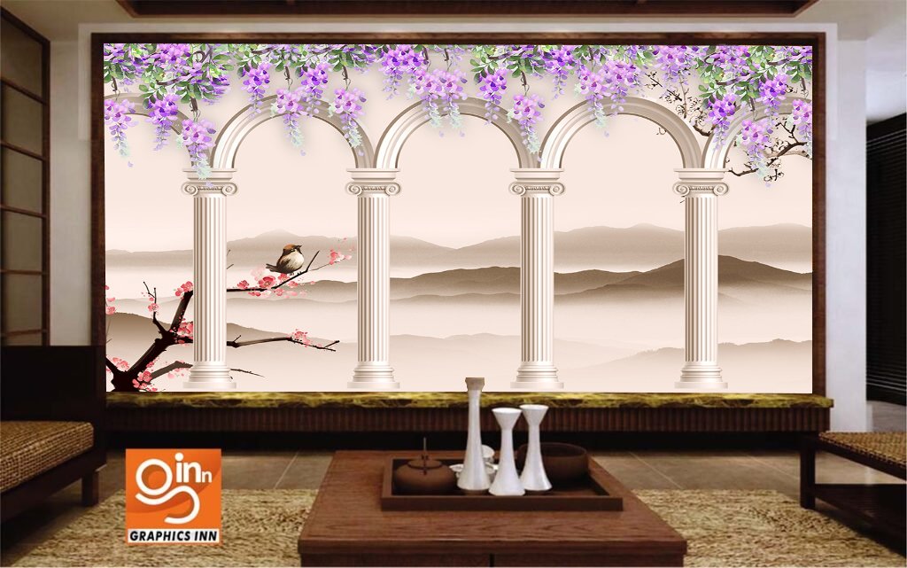 Natural Scenery Tapestry Chinese Style Landscape Ink Painting